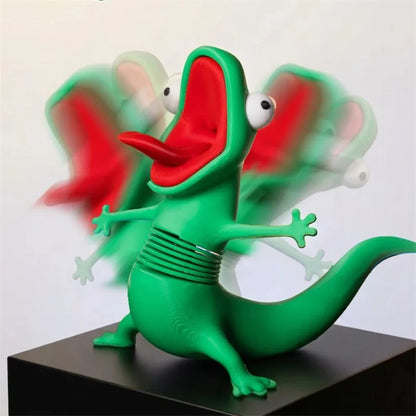 Cute 3D Printed Swinging Head Lizard Car Dashboard Decor