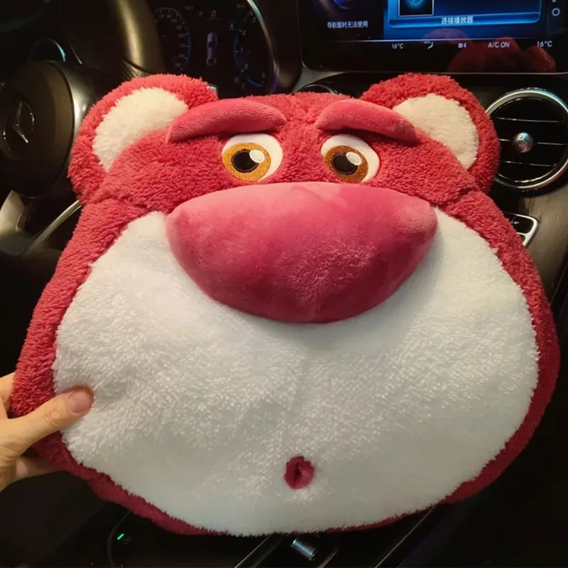 Strawberry Bear Car Headrest and Lumbar Pillow
