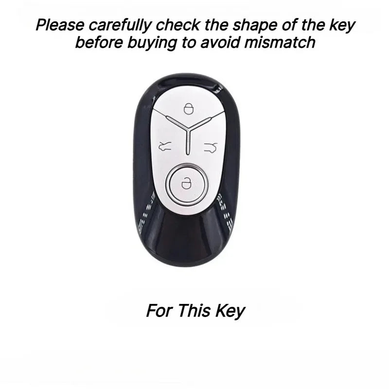 Geely EX2 Proton e.MAS 5 leather key fob cover - close-up