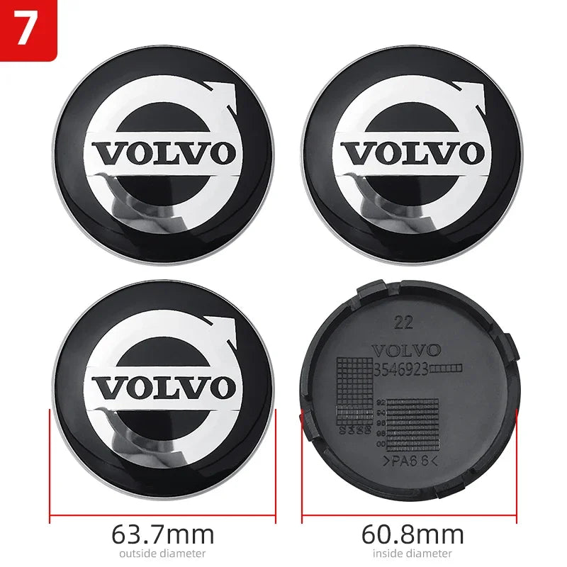4pcs 64mm Volvo Wheel Center Caps