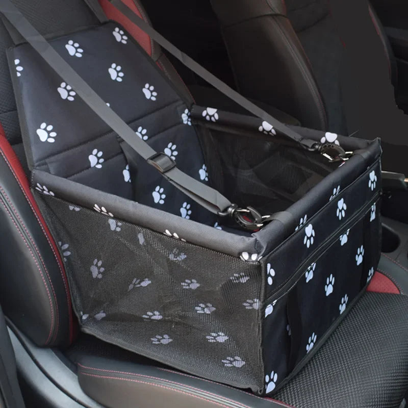 Pet Car Seat Bag – Mesh Hanging Travel Accessory, Waterproof Dog Mat & Blanket - A
