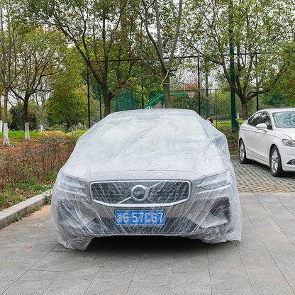 Disposable PE Film Car Cover - Transparent Dustproof Rainproof