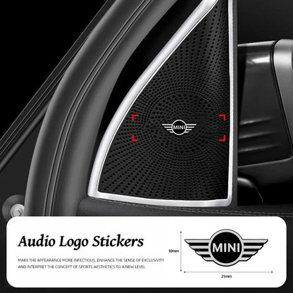 5Pcs/10Pcs Mini Aluminum Car Decorative Stickers For MINI Cooper R56 F56 R50 JCW Cabrio Aceman Countryman Clubman WORKS Roadster - 5pcs MINI