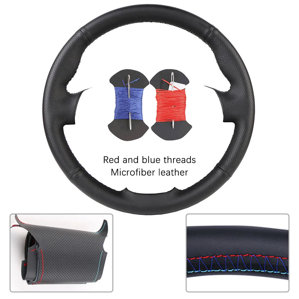 Renault and Dacia Stitch-On Steering Wheel Cover - Red-Blue Thread (Type A)