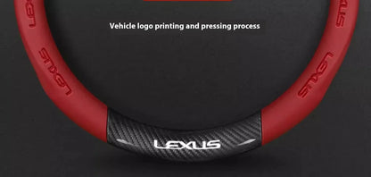 Lexus ES RX NX IS GS Suede Carbon Fiber Steering Wheel Cover - Ventilate Carbon