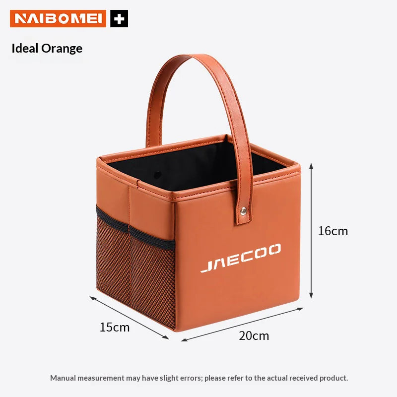 Leather Car Trash Bin Folding Storage Bag for Chery Jaecoo J5-J8