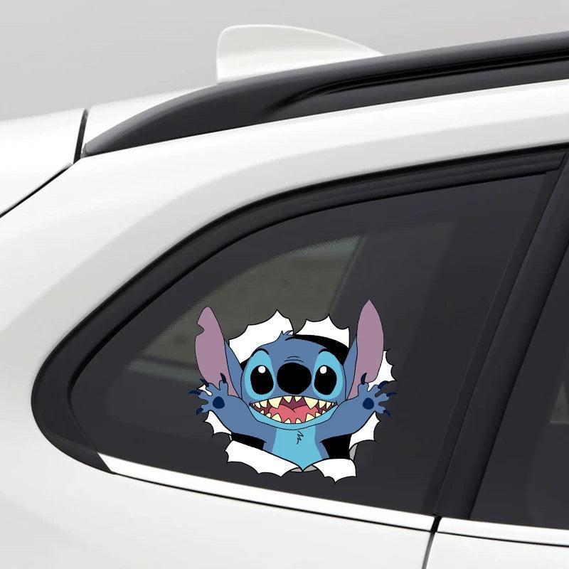 3D Stitch Broken Window Car Decal - Waterproof Auto Bumper Sticker