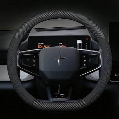 Polestar Carbon Fiber Suede Steering Wheel Cover (2023–2024) - O Leather Red