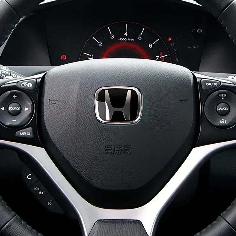 Honda Logo Badge Modification Sticker for Civic, Accord & CR-V - Black Steering wheel / 8th Accord 2008-2012