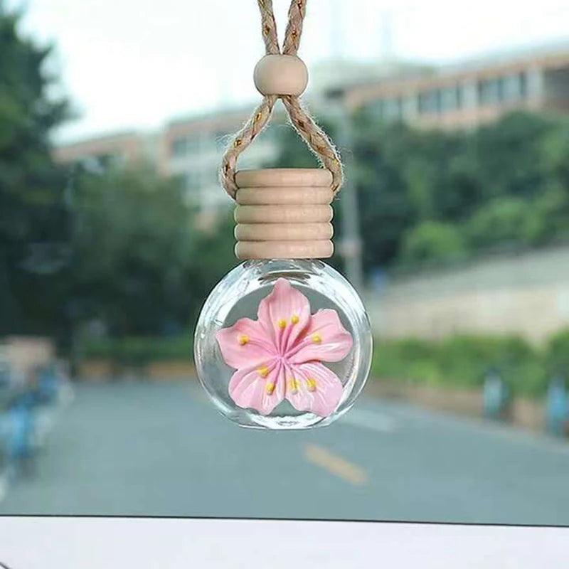 Cartoon Car Glass Aromatherapy Bottle Mirror Dashboard Pendant