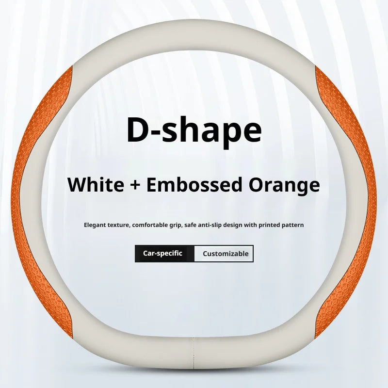 Genesis Ultra-Thin Nappa Leather Steering Wheel Cover - D Shape / Style 2