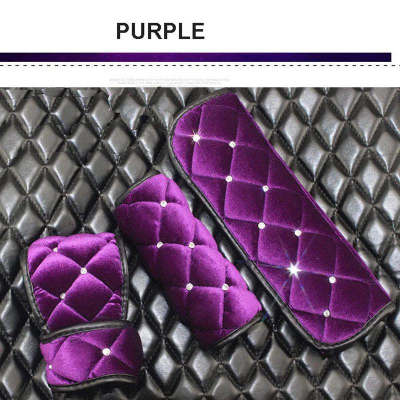 Rhinestone Plush Car Seat Belt Cover Shoulder Pad Diamond Protector