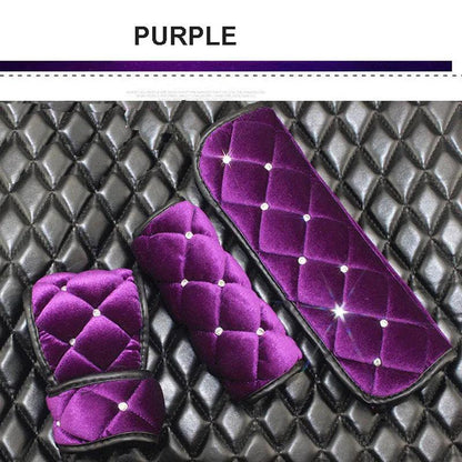 Rhinestone Plush Car Seat Belt Cover Shoulder Pad Diamond Protector