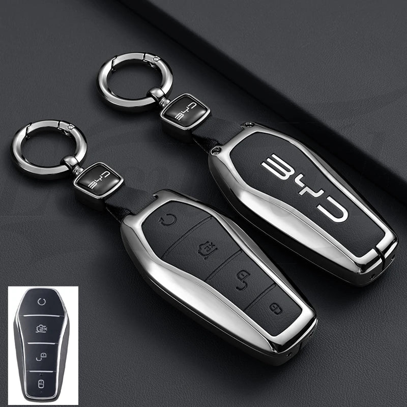 Leather Key Case Cover for BYD Song Plus Qin Han Tang Atto Dolphin