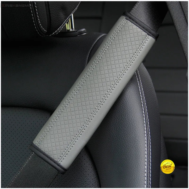 Leather Seat Belt Shoulder Pads – Breathable Safety Covers & Cushion Protection - 1