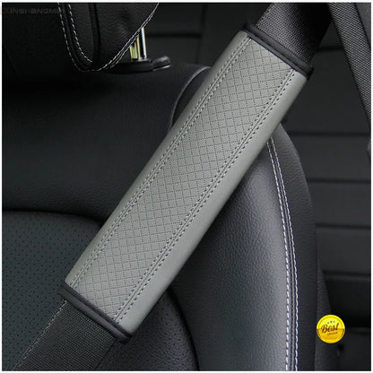 Leather Seat Belt Shoulder Pads – Breathable Safety Covers & Cushion Protection - 1