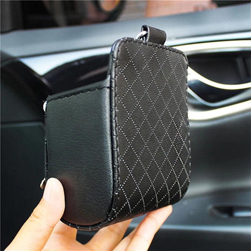 Crystal Diamond Camellia Car Vent Organizer Phone Holder Trash Box