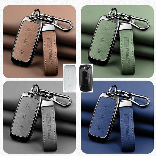 Zinc Alloy Leather Key Case Cover For Geely Galaxy EX5 E5 L6 L7