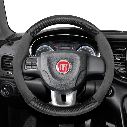 FIAT Suede Carbon Fiber Steering Wheel Cover