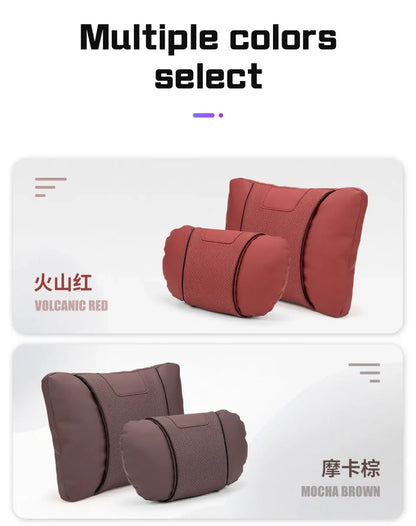 Baic Beijing Leather Headrest & Lumbar Support - headrest white