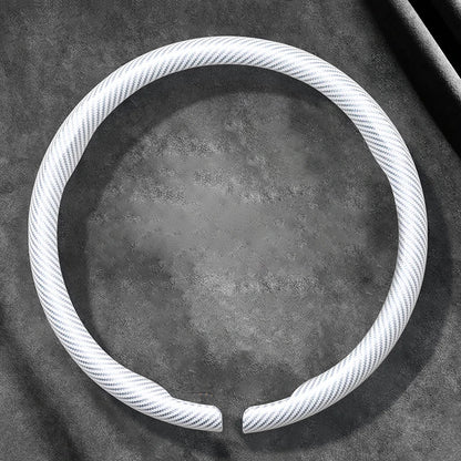 Dodge and RAM Carbon Fibre Suede Steering Wheel Cover - Round Shape / Ivory White