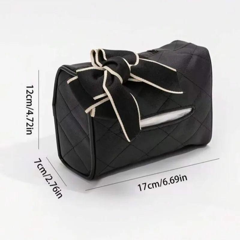 Leather Flower Car Tissue Holder Headrest Hanging Box Auto Seat
