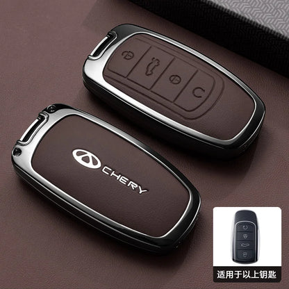 Chery Jaecoo Leather Key Case Holder with Chain - Tigo Omoda