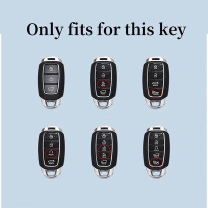 Metal Leather Car Key Case for Hyundai I30 Ix35 Kona Encino Solaris
