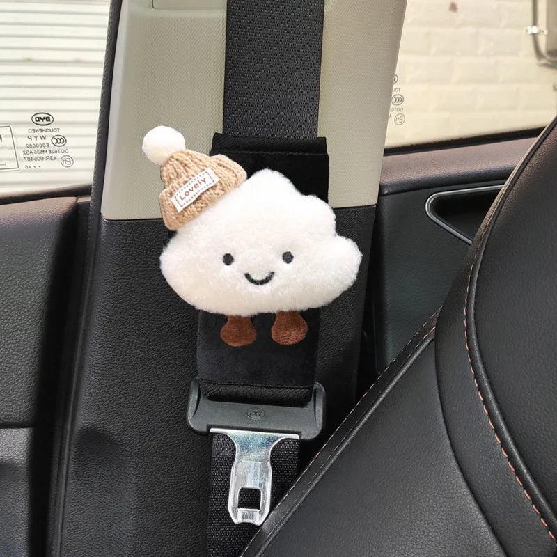 Cartoon Bow Dog Seatbelt Cover Shoulder Strap Cushion Pad Kids Women