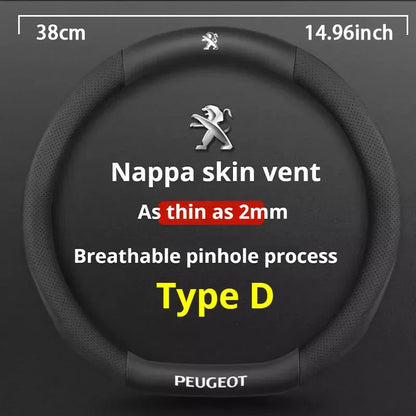 Peugeot Leather Steering Wheel Cover - D Type Black F