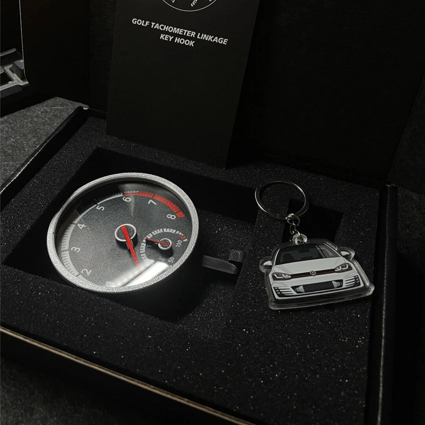 VW Golf R GTI Keychain – Tachometer Key Holder Pendant