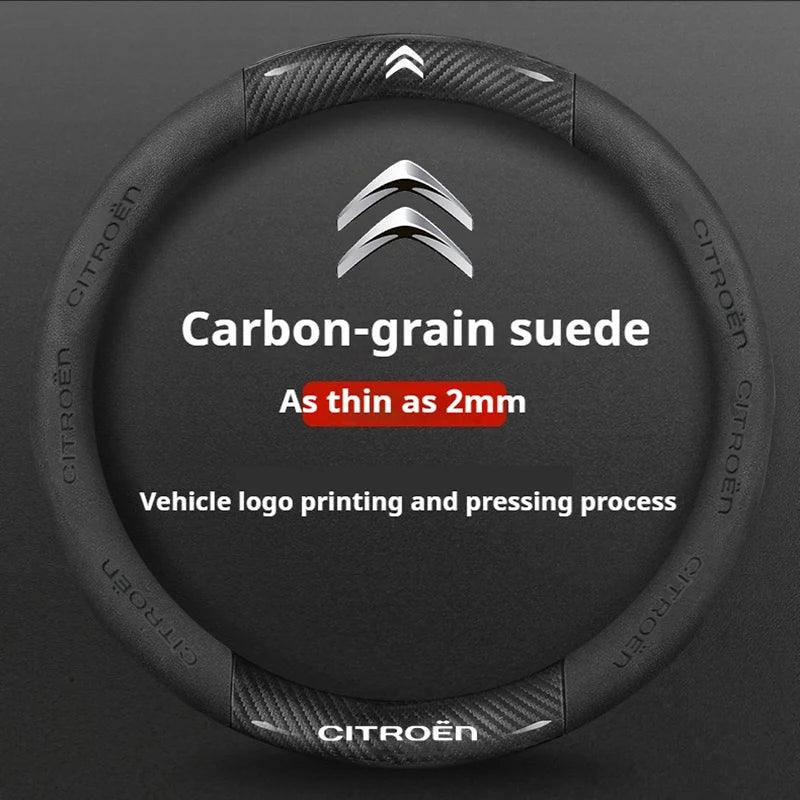 Citroen Leather Steering Wheel Cover - Round Black B