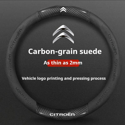 Citroen Leather Steering Wheel Cover - Round Black B