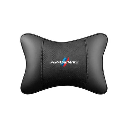 BMW Leather Car Neck Pillow – Fits F25, F15, E90, E60, G22 & More - TZ-Deep red