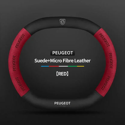 Peugeot 3008 4008 5008 208 2008 Suede Leather Steering Wheel Cover