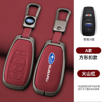 Zinc Alloy Leather Car Key Case Cover Subaru BRZ STI XV Forester
