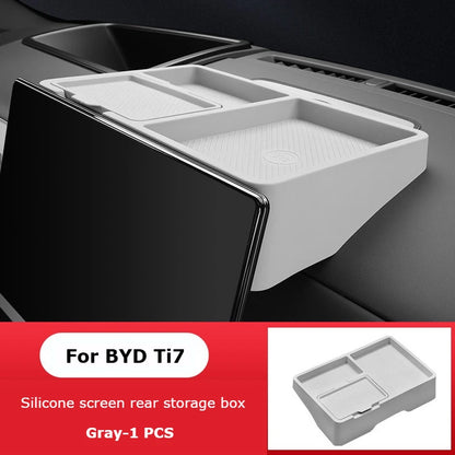 BYD Ti7 Behind-Screen Dashboard Storage Box - Silicone Gray Screen