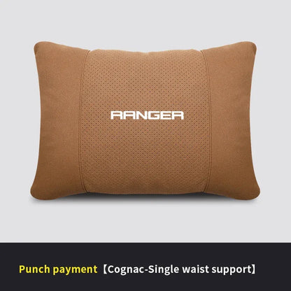 Ford Ranger Soft Neck Headrest & Lumbar Support Cushion Pillow - Lumbar Cognac