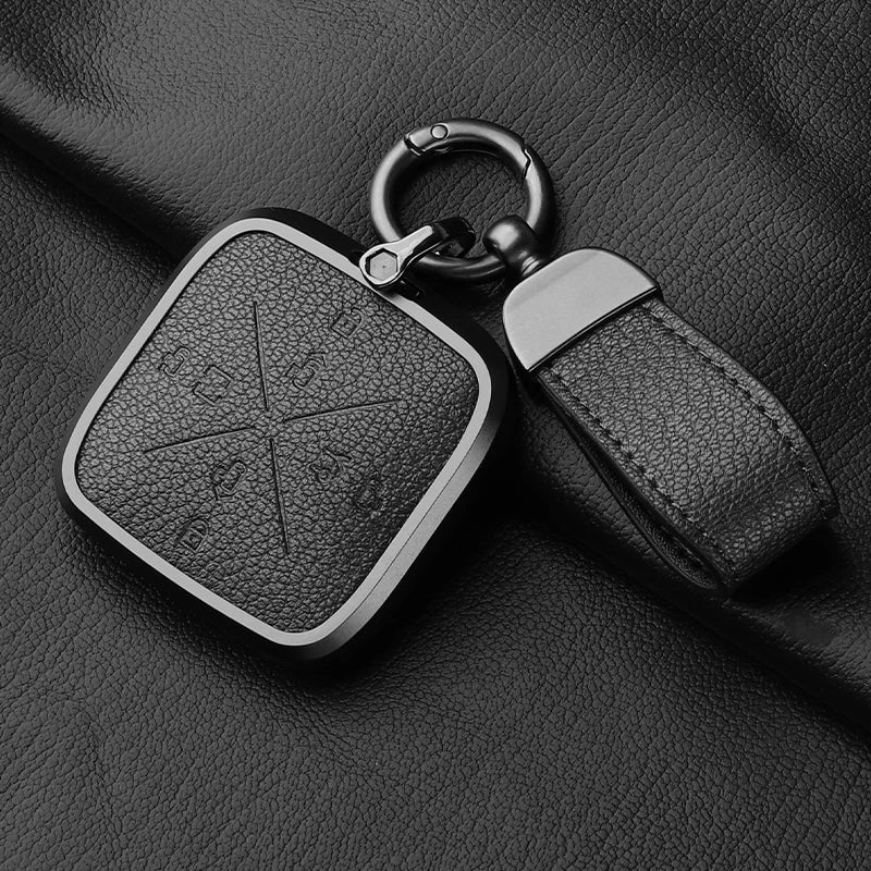 8 Button Aluminum Goatskin Key Case Cover for Zeekr X 001 009