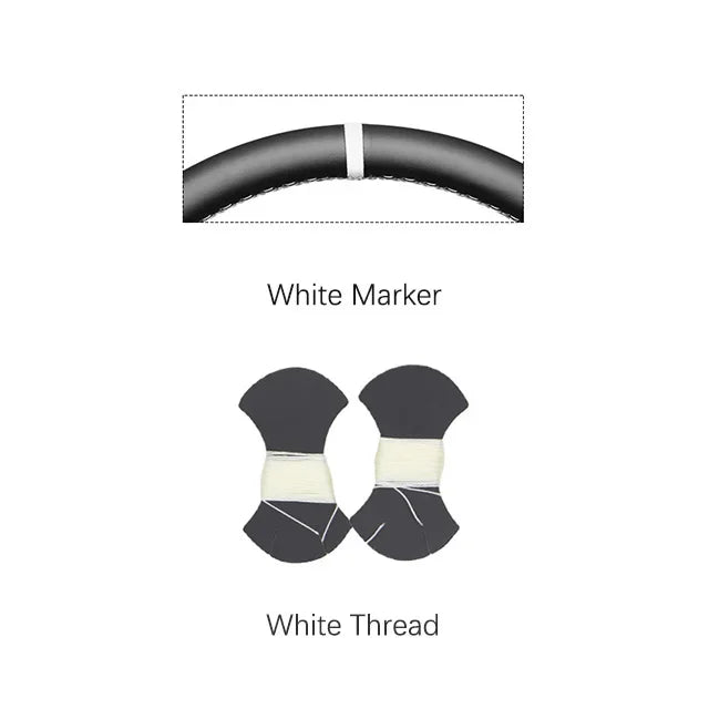 Dodge and RAM Hand-Stitched Steering Wheel Cover - White Marker
