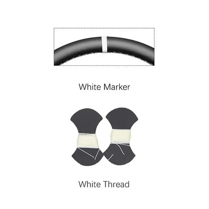 Dodge and RAM Hand-Stitched Steering Wheel Cover - White Marker