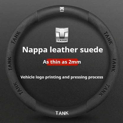 GWM Tank Suede Steering Wheel Cover - Round Shape / Black (Style F)