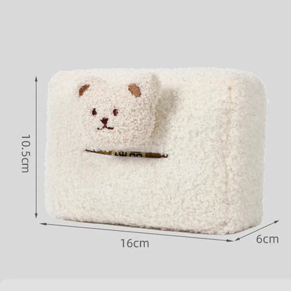 Plush Bear Car Tissue Box Holder - Headrest Hanging Napkin Organizer