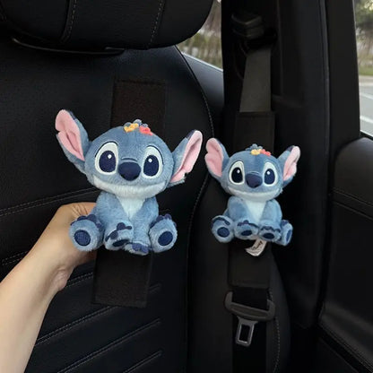 Stitch Car Seat Belt Shoulder Pads with Cute Doll Decoration