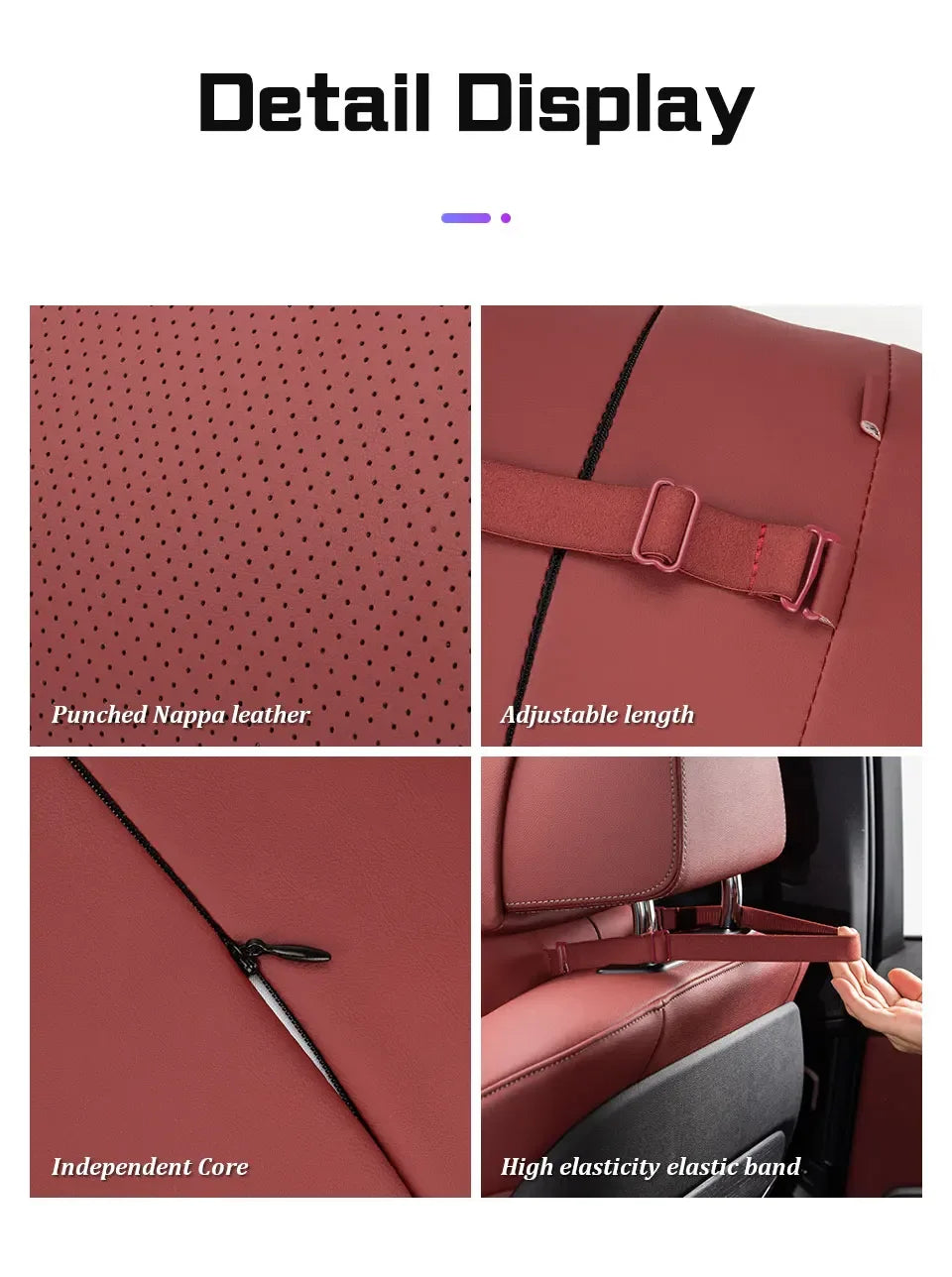 Baic Beijing Leather Headrest & Lumbar Support - headrest white