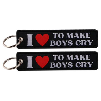 Embroidered Keys Tag Keychain - Personalized Key Identifier Fob