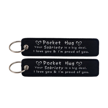 Embroidered Keys Tag Keychain - Personalized Key Identifier Fob