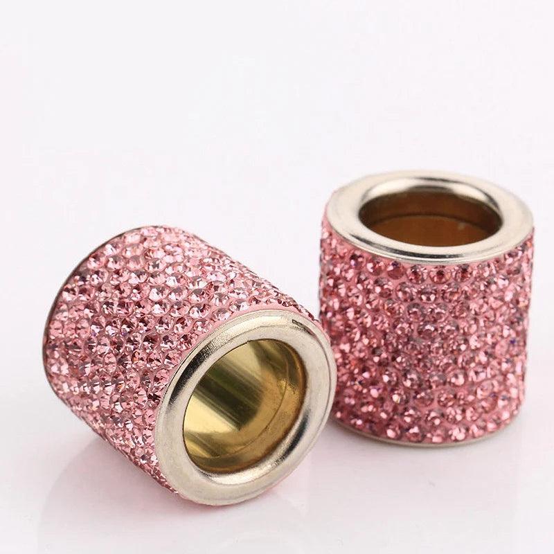 Universal Crystal Rhinestone Car Seat Headrest Ring Collars 2pc Set