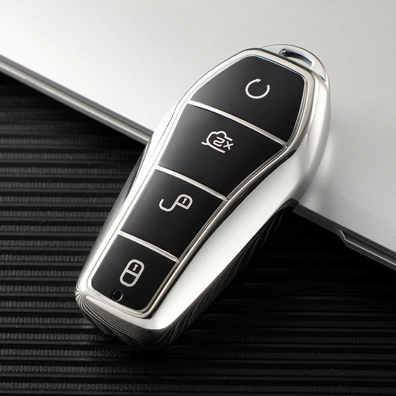 BYD Atto 3 Han EV Dolphin TPU Key Case Cover - 4 Button Protection