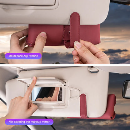 Honda Accord Civic CRV Magnetic Leather Glasses Case Holder
